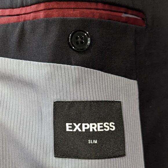 Two button Men's Express black blazer jacket but can be unisex size 42R … - Picture 9 of 11